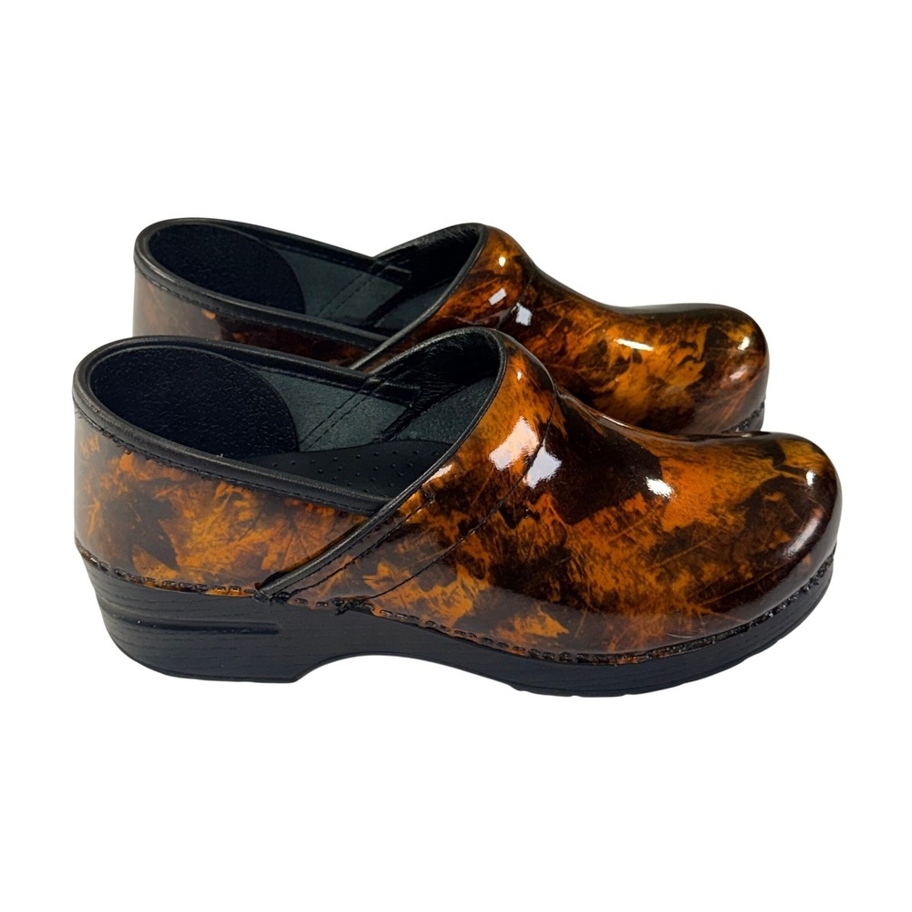 Dansko Professional Clogs Womens 41/10.5-11 Copper Marbled Patent Leather Shoes